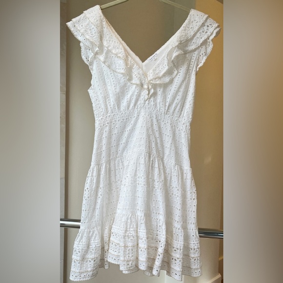 Poupette St. Barth White Eyelet Ruffle Dress - Picture 3 of 5